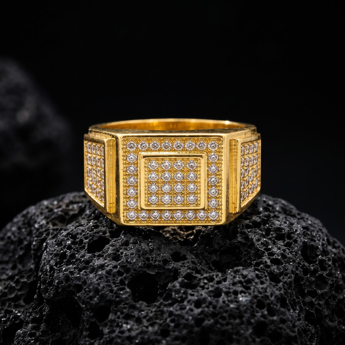 Square Crystal Pavé Statement Ring GMR -42