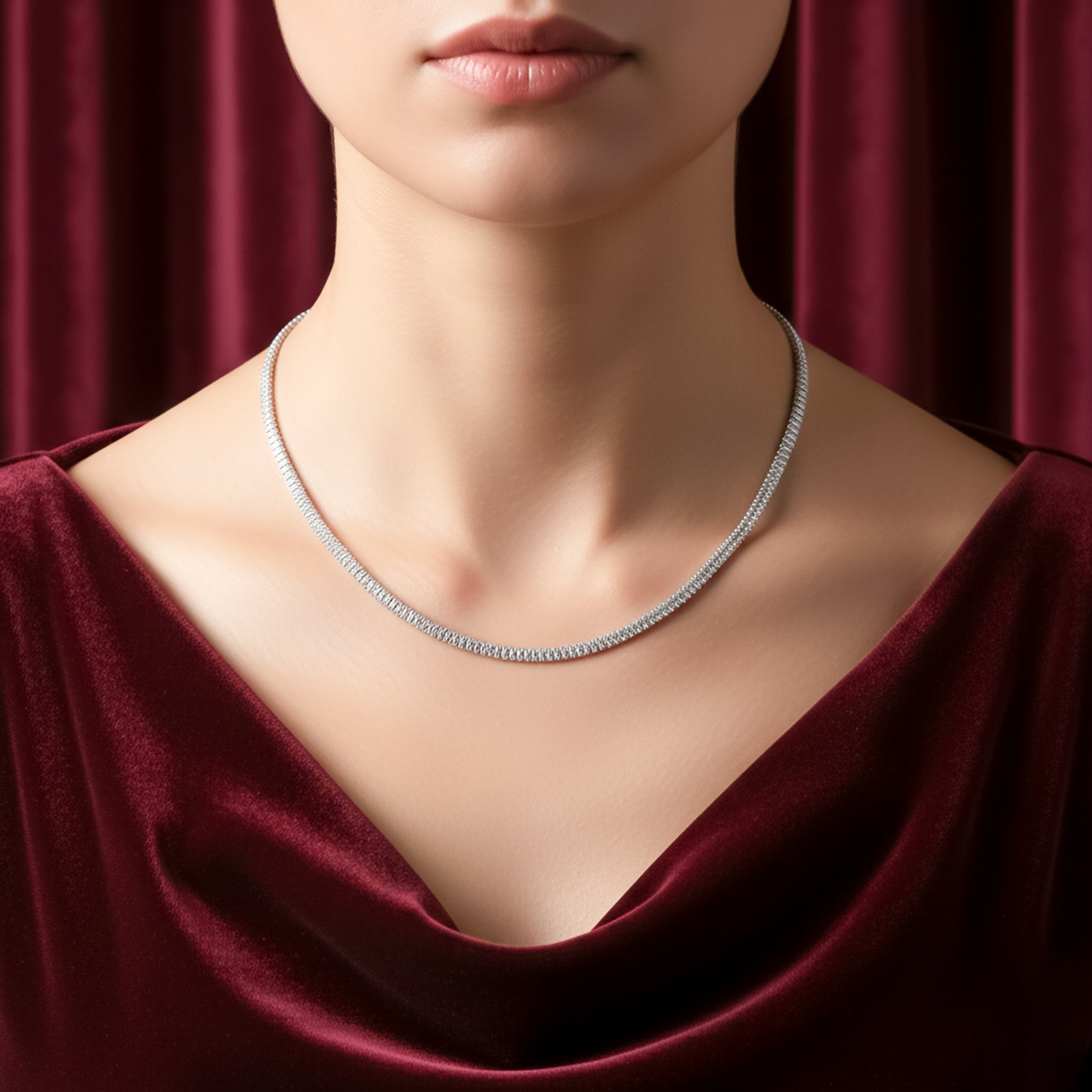 Silver Daimond Womens Neckless GWN -67