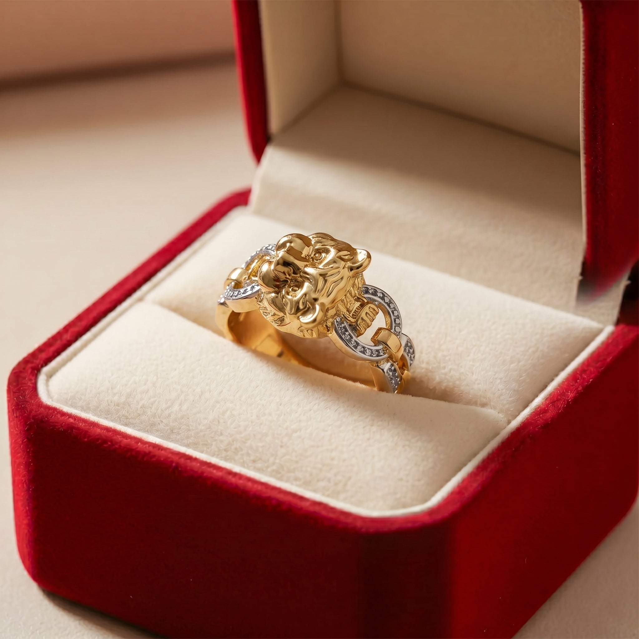 Regal Tiger Link Gold Statement Ring GMR -25